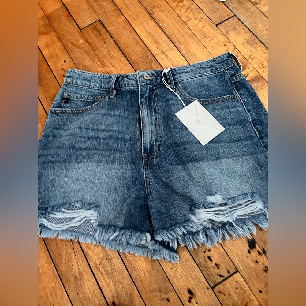 KanCan Blue Distressed Jean Shorts